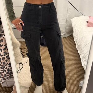 Zara Black Cargo Women Jeans